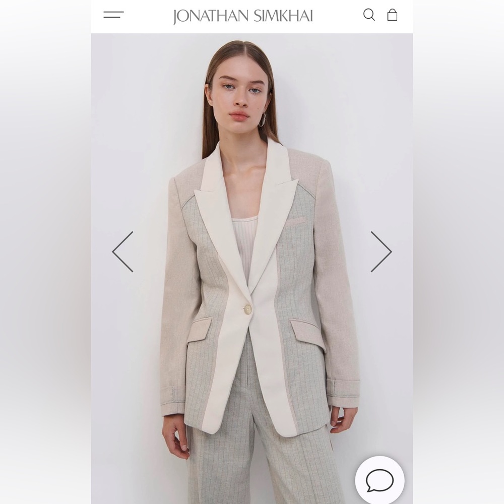 Jonathan Simkhai Cecile Patchwork Blazer Size 4 N… - image 2